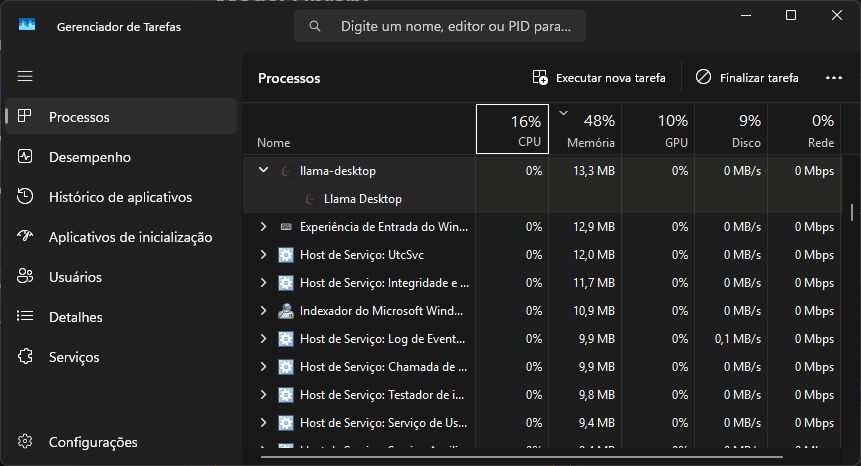 Llama Desktop Low Resource Usage